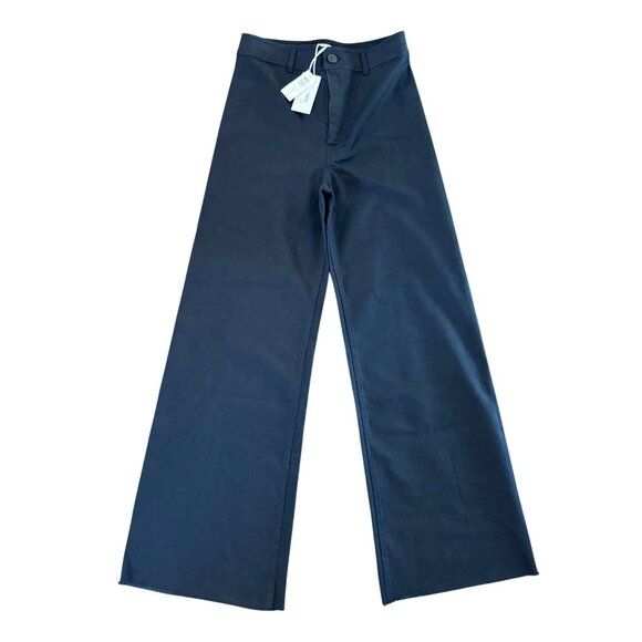 Z Supply Rilynn Twill Pant Womens Small Black Casual Trousers Tailored Fit Butto - Picture 1 of 7